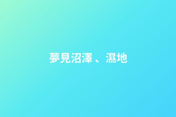 夢見沼澤、濕地